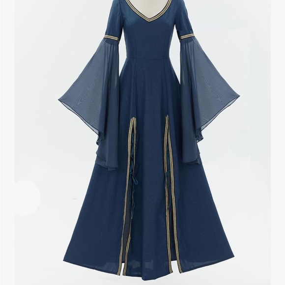 Medieval/Renaissance Navy Dress, M - Picture 1 of 5